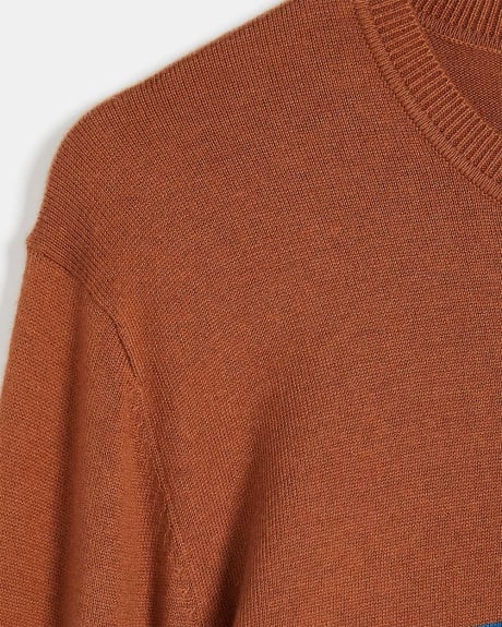 Crew-Neck Colour Block Sweater