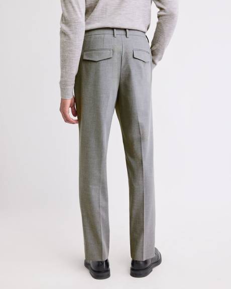 Pantalon Habillé à Jambe Fuselée Plissée en Mélange de Laine