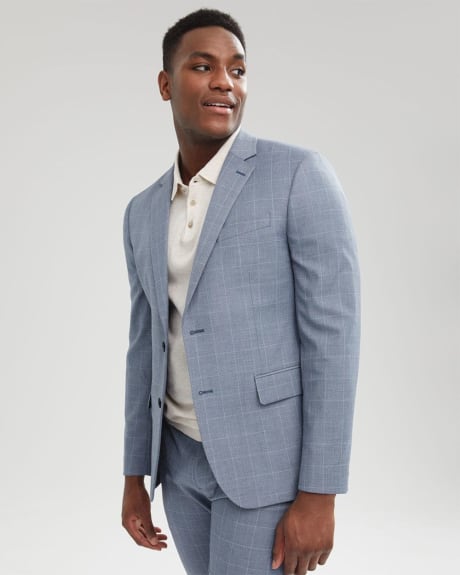 Slim Fit Blue Checkered Suit Blazer