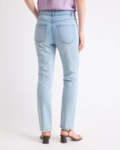 Jeans à Taille Haute et Jambe Droite Ajustée