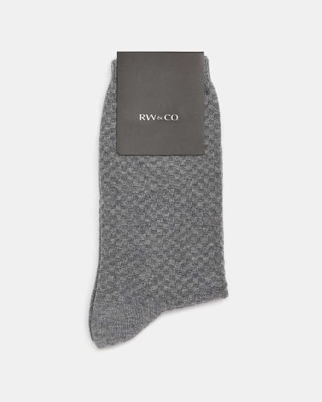 Grey Basket Weave Socks