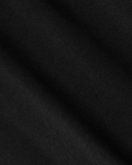 Short-Sleeve Crew-Neck Top with Buttons on Shoulder