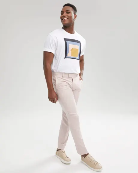 White Relaxed Fit T-Shirt with Print