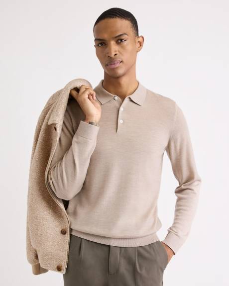 Merino Wool Polo Sweater