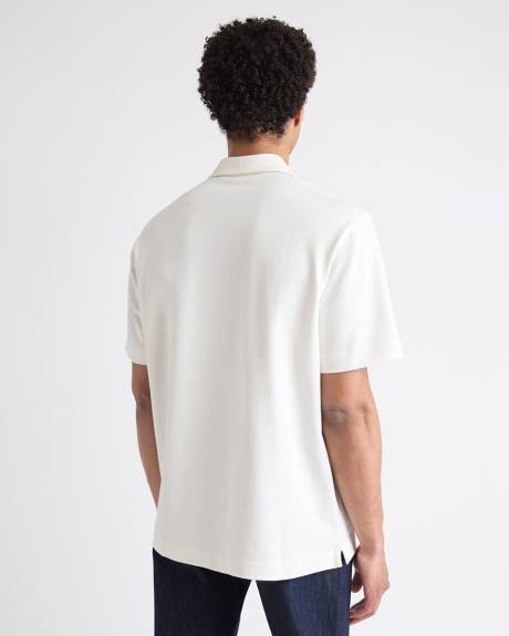 Polo Ample à Demi-Zip et Manches Courtes