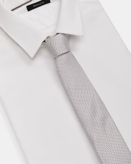 Cravate Régulière Texturée Grise