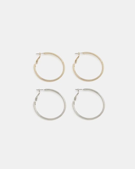 Hoop Earrings - 2 Pairs
