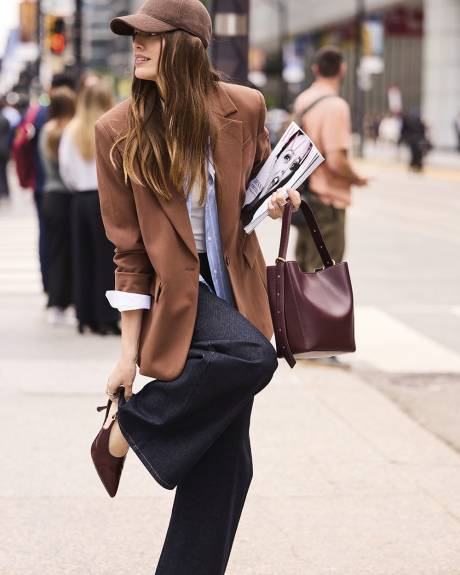 Dark-Wash High-Rise Ultra-Wide-Leg Jeans