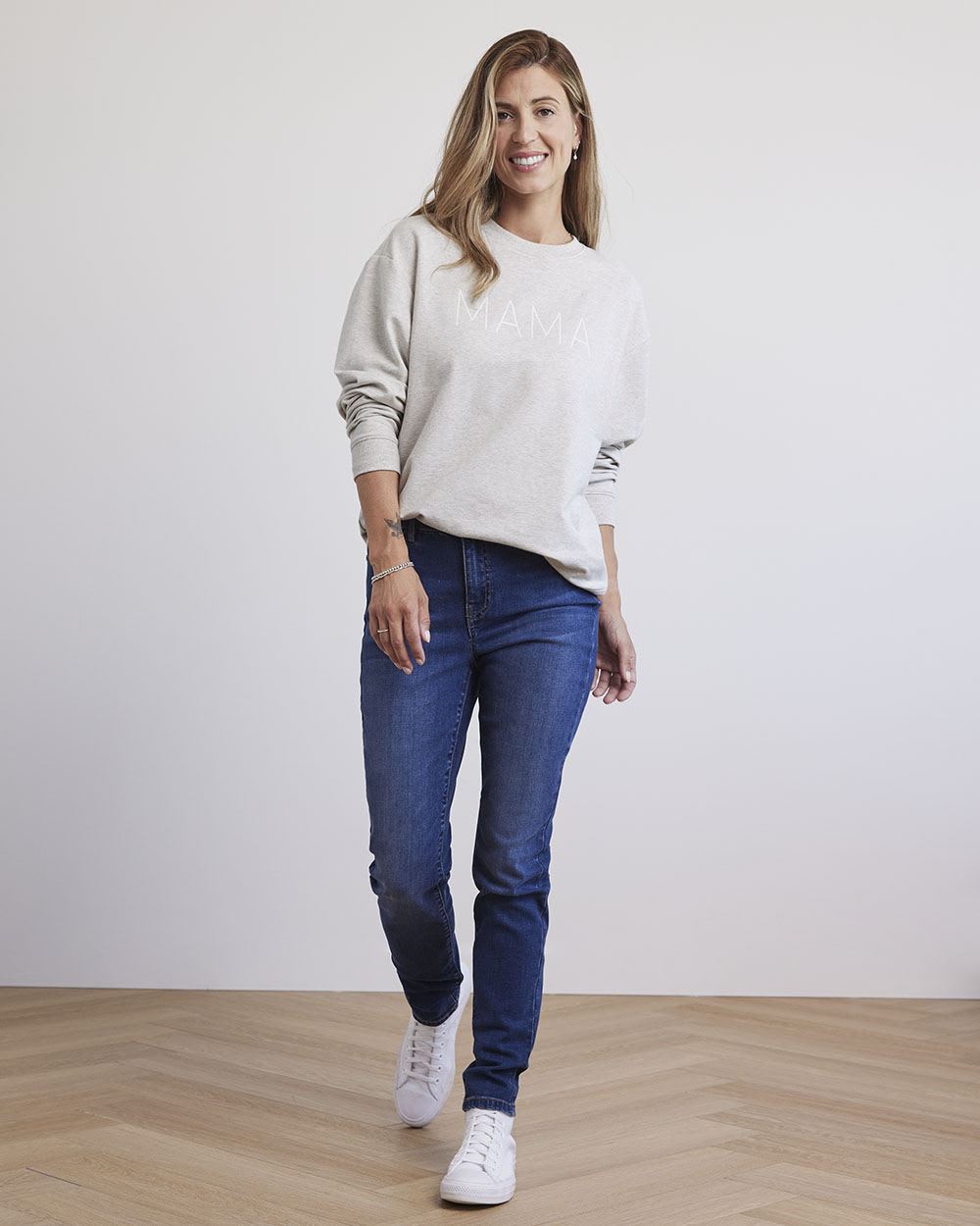 Relaxed-Fit French Terry "Mama" Sweatshirt - Thyme Maternity