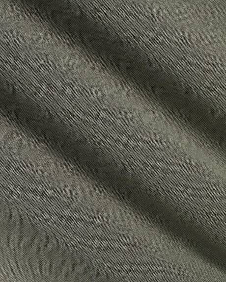 T-Shirt C&ocirc;tel&eacute; Ajust&eacute; &agrave; Manches aux Coudes et Col Montant