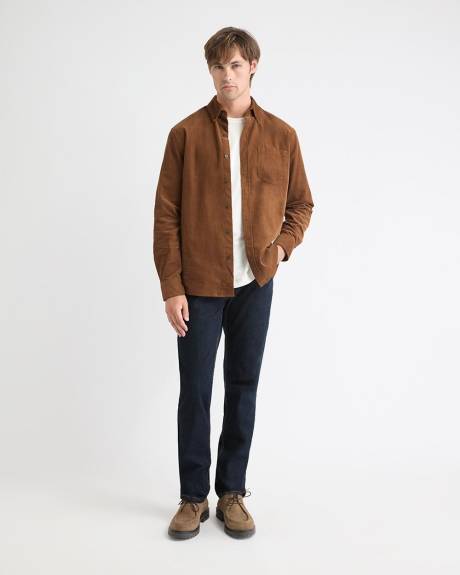 Chemise à Coupe Régulière en Velours Côtelé