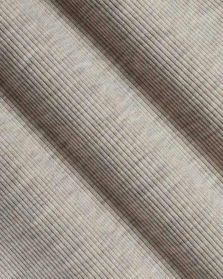 Haut C&ocirc;tel&eacute; Boutonn&eacute; &agrave; Manches Longues et Col Rond