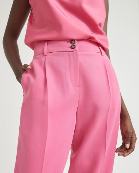 Bright Pink Mid-Rise Tapered Leg Pant
