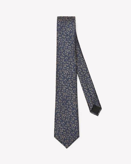Cravate Régulière Bleue avec Motif Floral