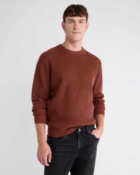 Cashmere-Blend Long-Sleeve Crew-Neck Sweater