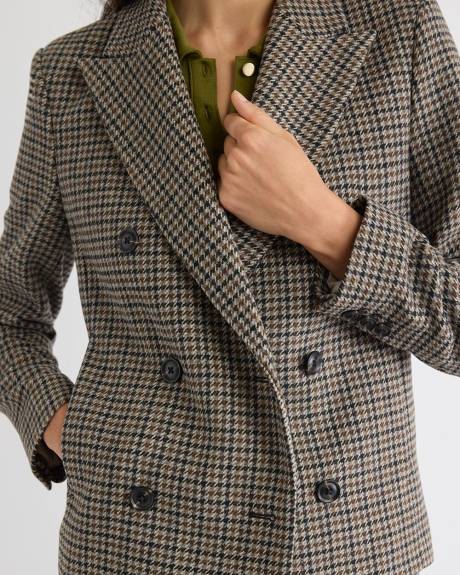 Veston Pied-de-Poule à Boutonnage Double