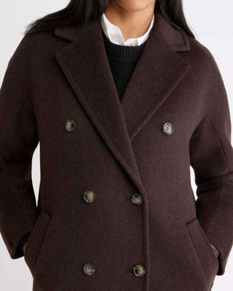 Wool-Blend Long Double-Breasted Coat