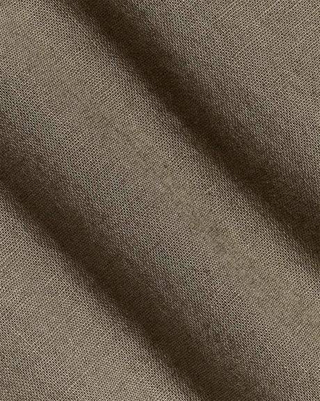 Linen-Blend Short with Elastic Waistband