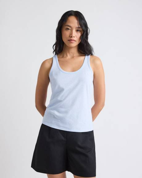 Camisole &agrave; Col Rond en M&eacute;lange de Lin