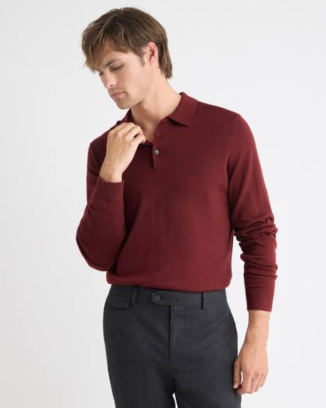 Merino Wool Polo Sweater