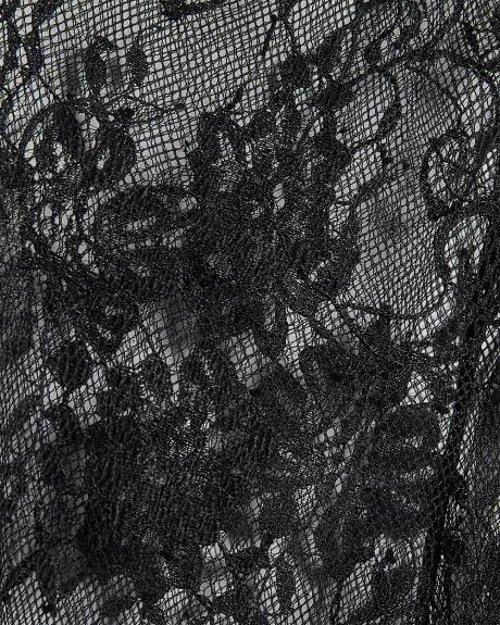 Blouse Popover en Dentelle à Manches Longues