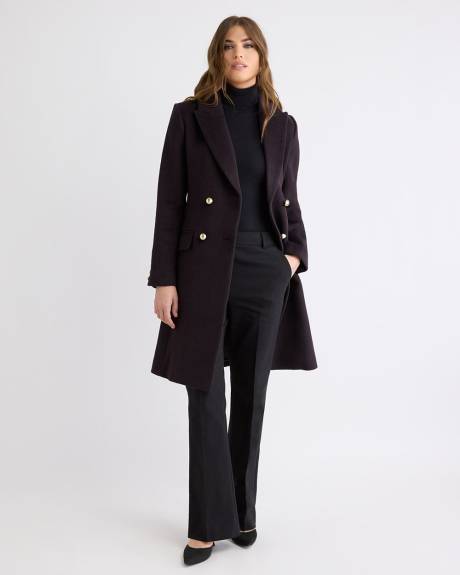 Wool-Blend Long Double-Breasted Coat