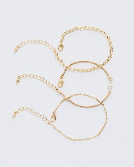 Three-Chain Bracelet with Pearl