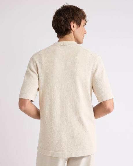 Pull à Boutonner à Manches Courtes et Col Camp