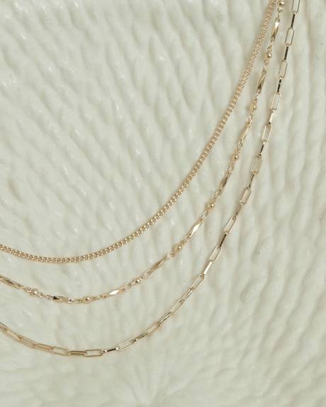 Three-Row Chain Necklace