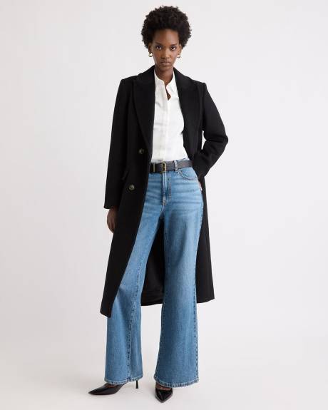 Wool-Blend Long Double-Breasted Coat