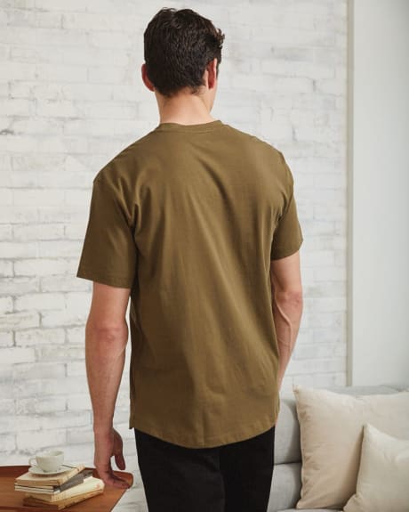 Relaxed Solid Crew-Neck with Shirt Tail