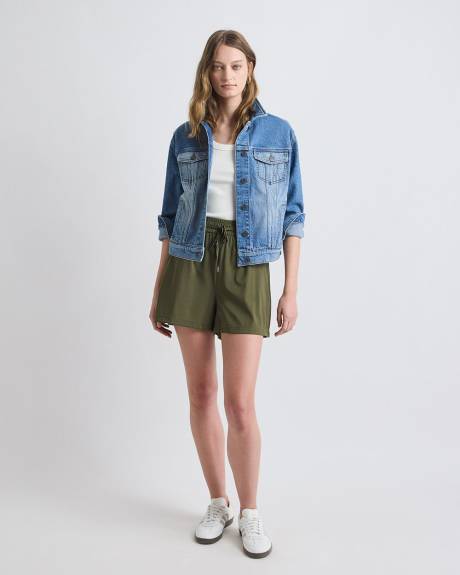 Short Taille Haute Extensible &agrave; 4 Sens