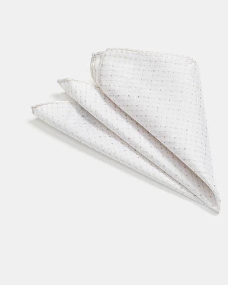 White Handkerchief with Beige Outline