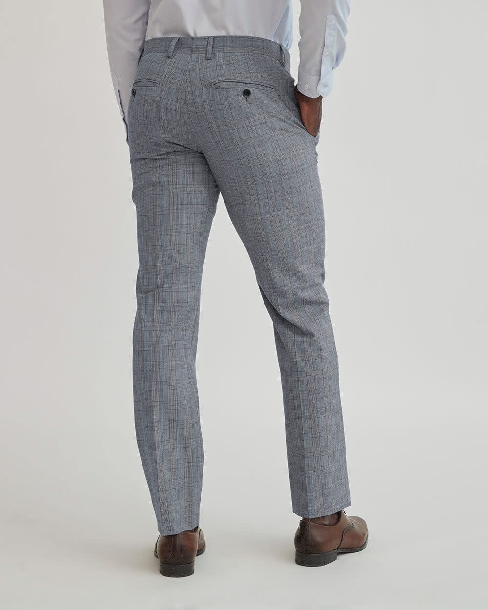 Tailored Fit Blue Checkered Suit Pant RW&CO.