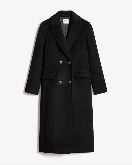 Wool-Blend Long Double-Breasted Coat
