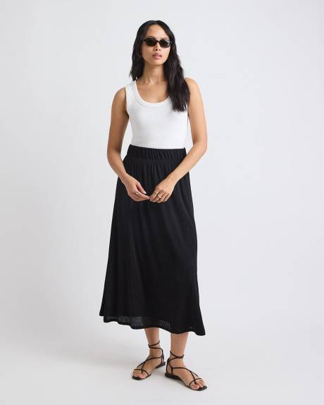 High-Rise Flare Midi Skirt