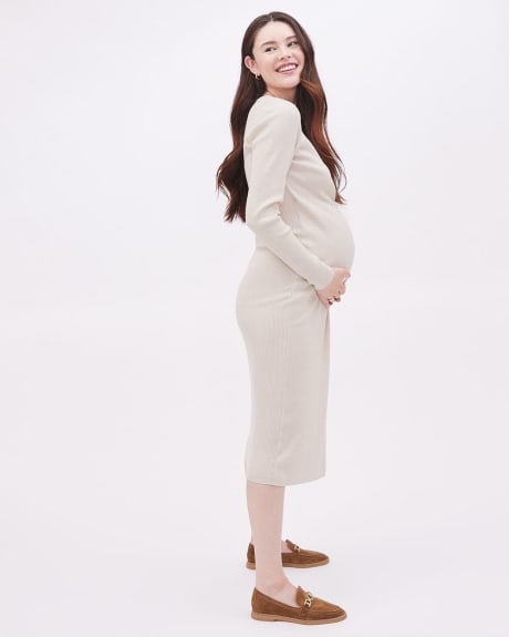 Wrap Ribbed Sweater Dress - Thyme Maternity