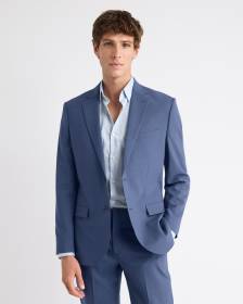Slim-Fit Blue Wool-Blend Suit Blazer