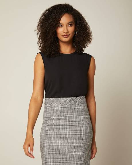 Silky crepe Cap Sleeve Blouse