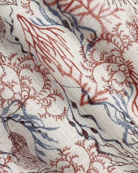 Robe en M&eacute;lange de Lin Sans Manches &agrave; Col Carr&eacute;