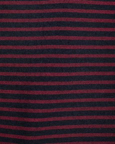 Haut Rayé à Manches Longues et Col Bateau