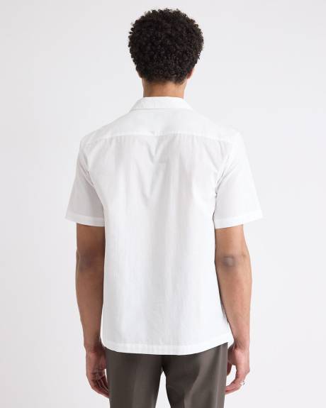 Chemise à Manches Courtes et Col Camp avec Détails Brodés