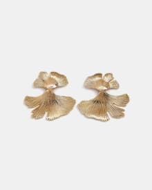 Golden Leaf Pendant Earrings