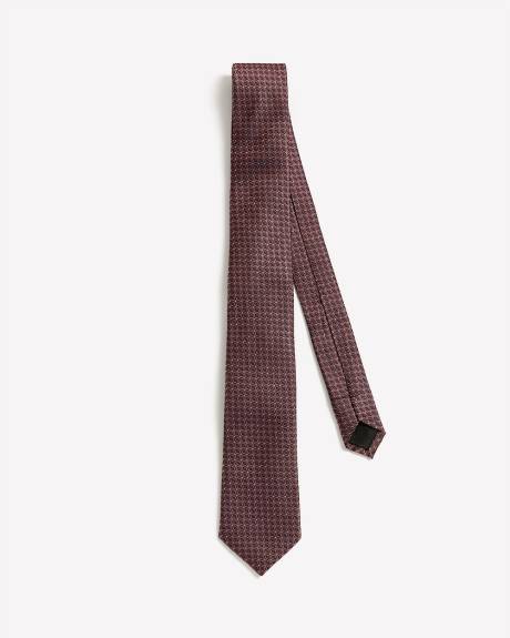 Skinny Tie with Square Geometric Pattern
