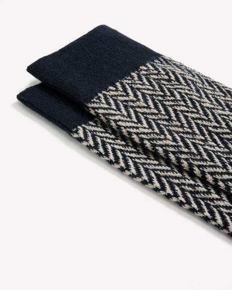 Herringbone Chunky-Knit Socks