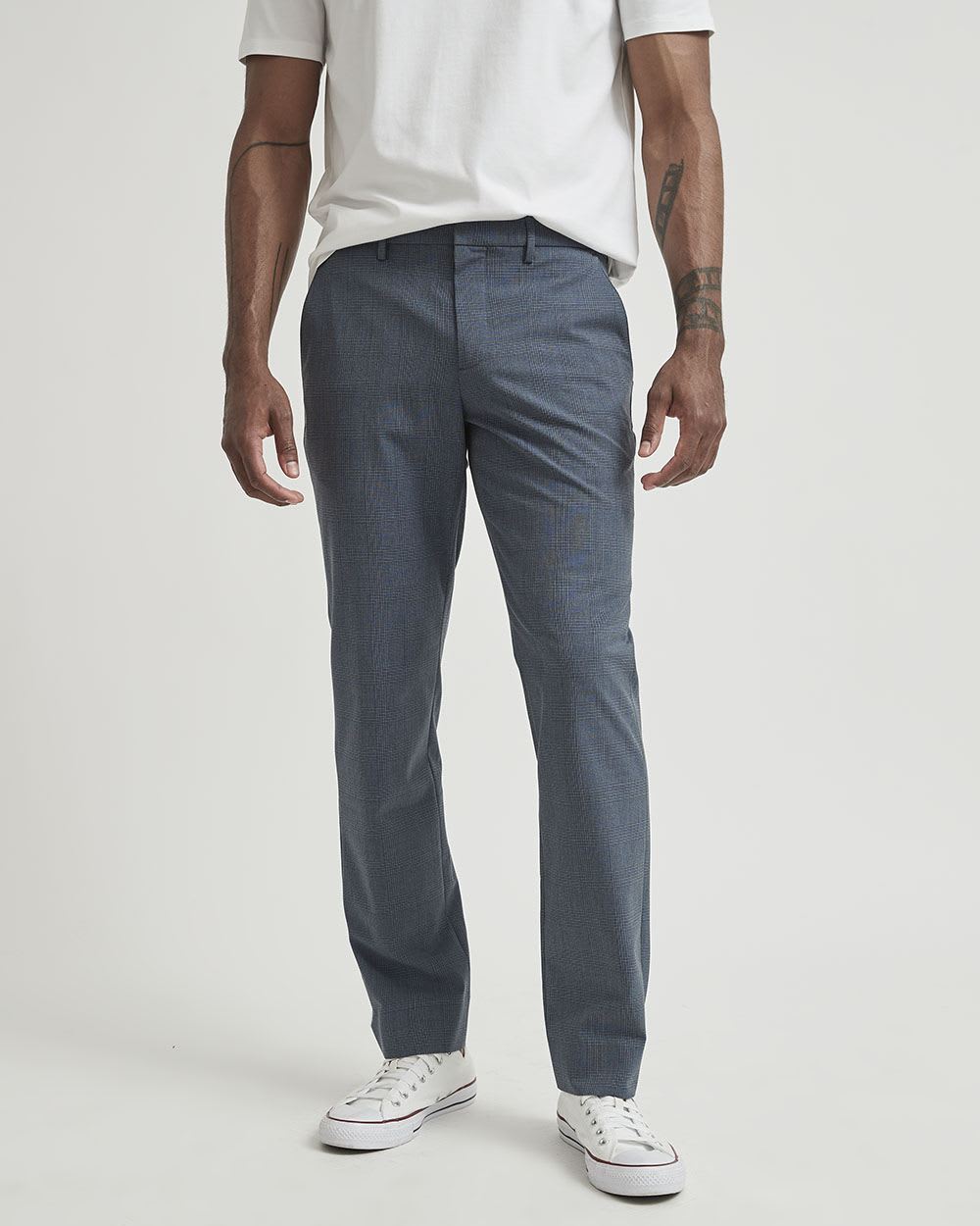 MotionFlexx (R) Tailored Fit Plaid Blue City Pant | RW&CO.