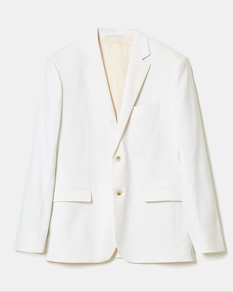 Tailored-Fit White Linen Blazer