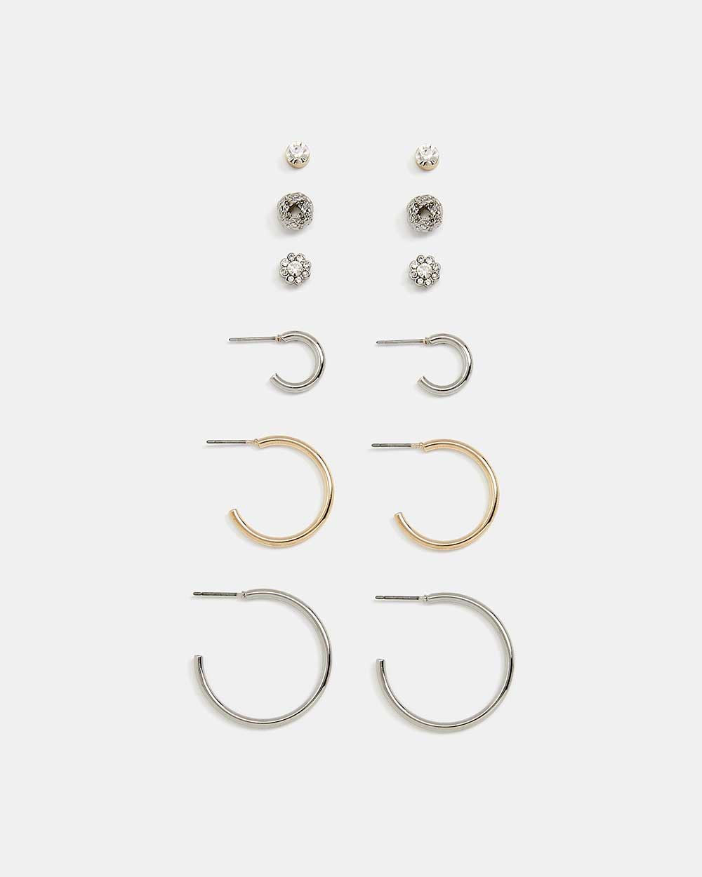 Hoops And Studs Earrings 6 Pairs RW&CO.