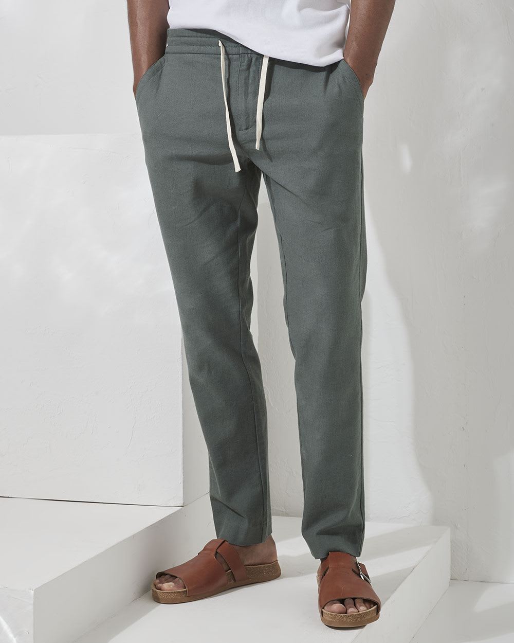 Casual Linen Pant with Drawstring - 31.5