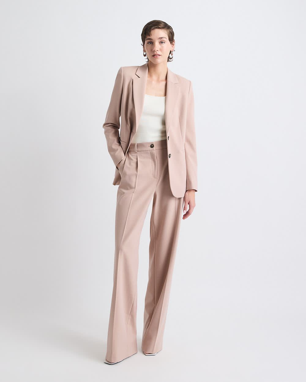 Pink Wide-Leg High-Rise Pant